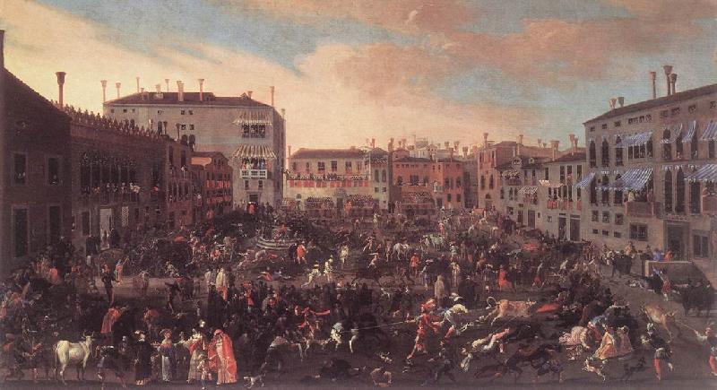 HEINTZ, Joseph the Younger The Bull Hunt in Campo San Polo af oil painting picture